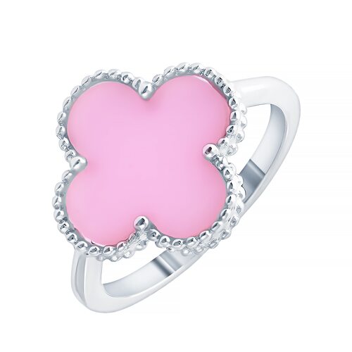 Кольцо "Клевер" с перламутром из серебра 925 пробы