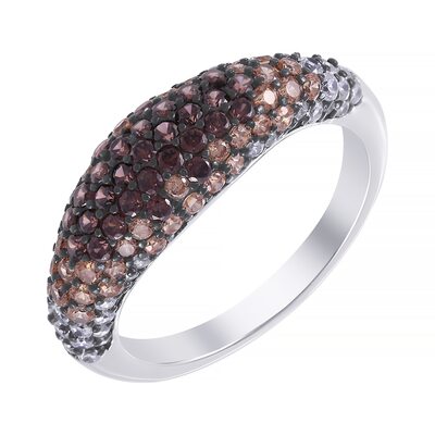 Кольцо с фианитами из серебра 925 пробы