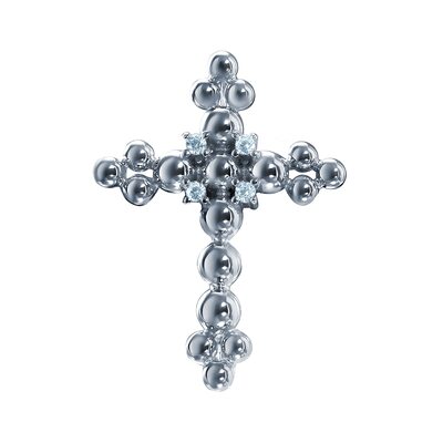 Декоративный крест с фианитами из серебра 925 пробы