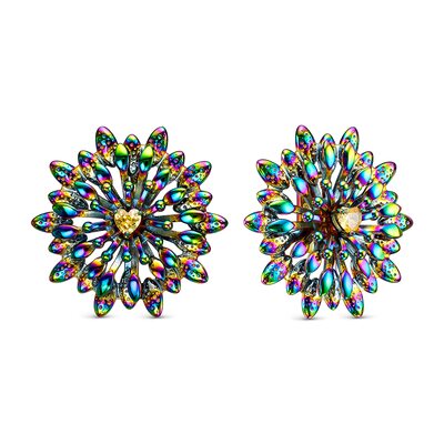 Серьги с фианитами из серебра 925 пробы