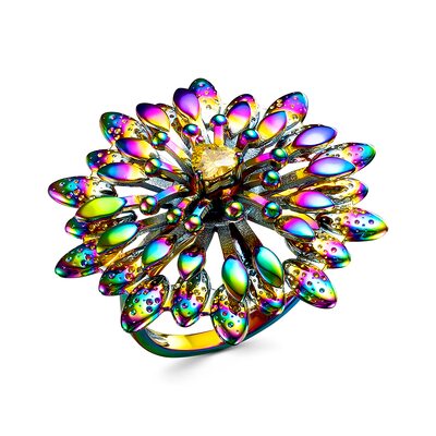 Кольцо с фианитом из серебра 925 пробы