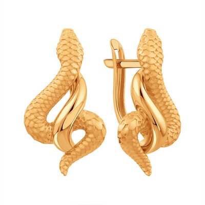 Серьги "Змеи" из золота 585 пробы