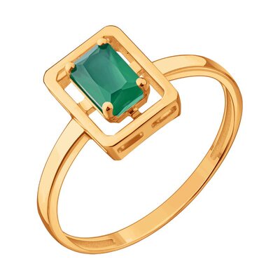 Кольцо с агатом из золота 585 пробы