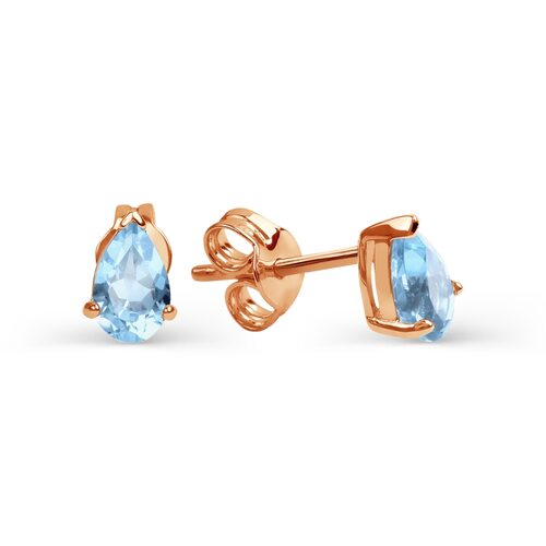 Серьги с топазами из золота 585 пробы