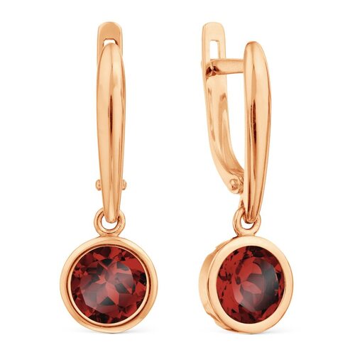 Серьги с гранатом из золота 585 пробы