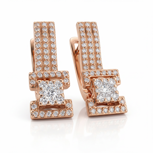 Серьги с бриллиантами из золота 585 пробы