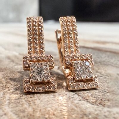 Серьги с бриллиантами из золота 585 пробы