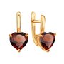 Серьги "Сердца" с гранатами/топазами из золота 585 пробы арт. Т10102В948