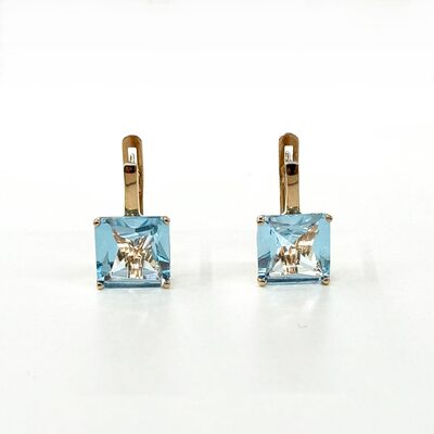 Серьги с топазом из золота 585 пробы