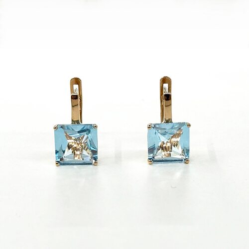 Серьги с топазом из золота 585 пробы