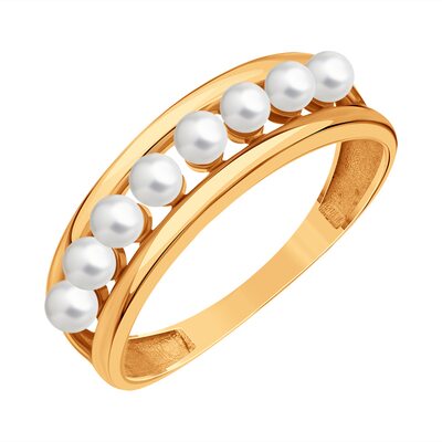 Кольцо с жемчугом из золота 585 пробы