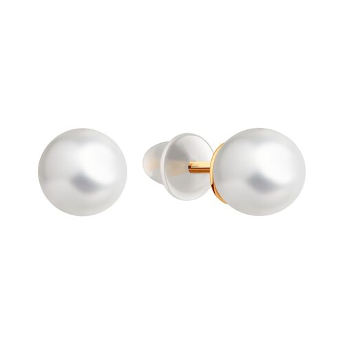 Пуссеты с жемчугом из золота 585 пробы