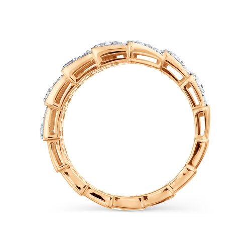 Кольцо "Змея" с бриллиантами из золота 585 пробы