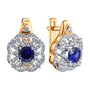 Серьги с бриллиантами и сапфирами из золота 585 пробы