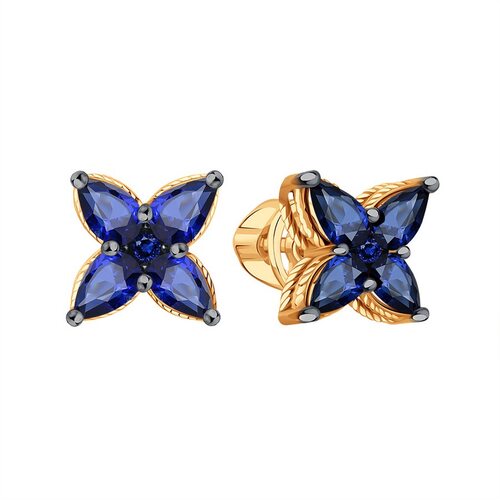Серьги с сапфирами из золота 585 пробы