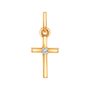 Декоративный крест с бриллиантами из золота 585 пробы