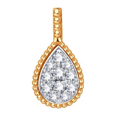 Подвеска с бриллиантами из золота 585 пробы