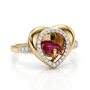 Кольцо "Сердце" с танцующим рубином и бриллиантами из золота 585 пробы арт. Т14161Д860-01-01