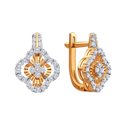 Серьги с бриллиантами из золота 585 пробы