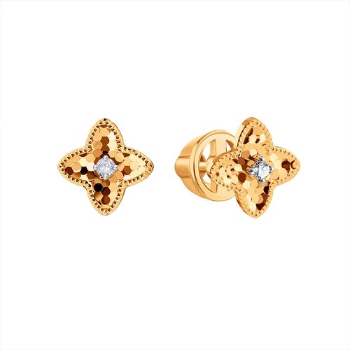 Пуссеты с бриллиантами из золота 585 пробы