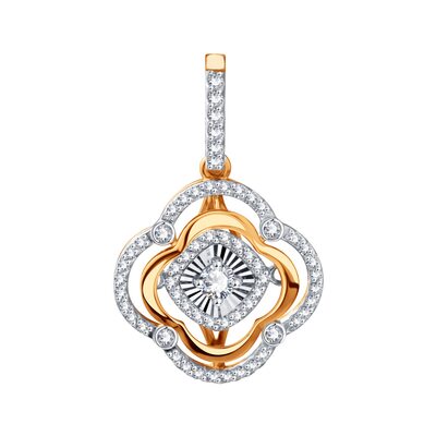 Подвеска с бриллиантами из золота 585 пробы