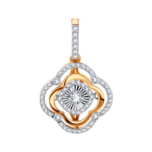 Подвеска с бриллиантами из золота 585 пробы