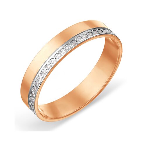 Обручальное кольцо с фианитами из золота 585 пробы