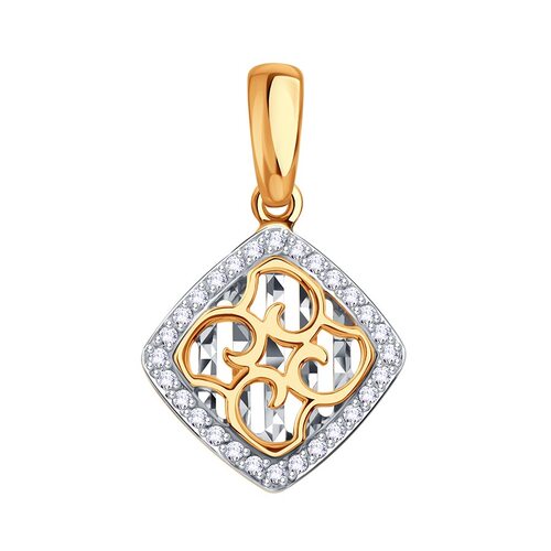 Подвеска с фианитами из золота 585 пробы