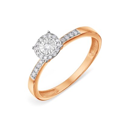 Кольцо с бриллиантами из золота 585 пробы