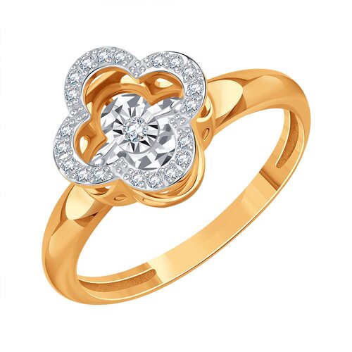 Кольцо с бриллиантами из золота 585 пробы