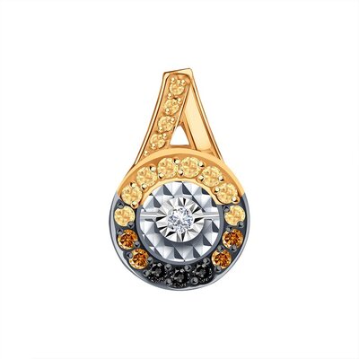 Подвеска с танцующим бриллиантом из золота 585 пробы