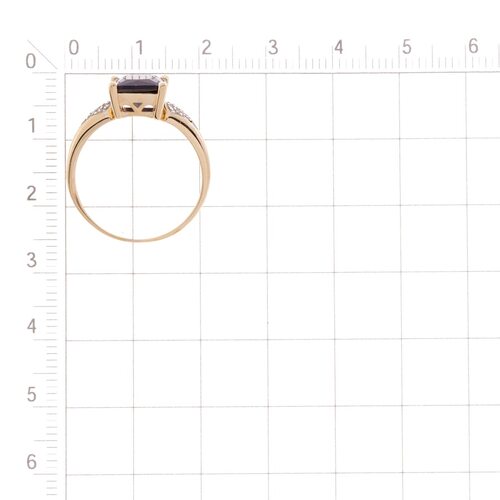 Кольцо с бриллиантами и сапфиром из золота 585 пробы
