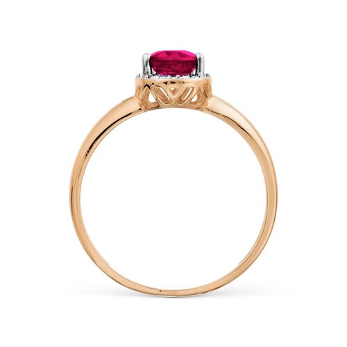 Кольцо с бриллиантами и рубином из золота 585 пробы