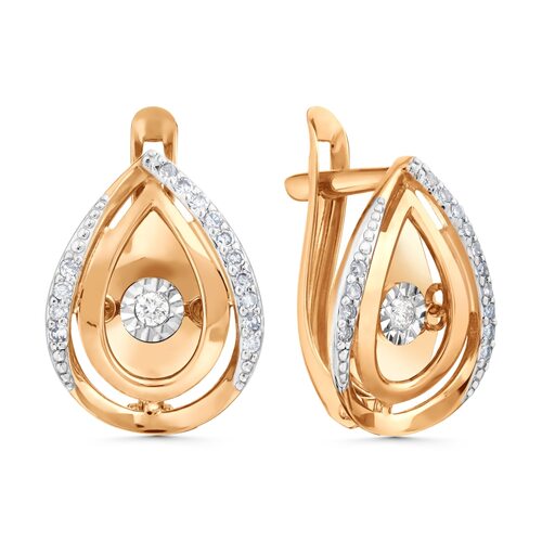 Серьги с бриллианатми из золота 585 пробы