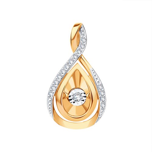 Подвеска с бриллиантами из золота 585 пробы