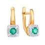Серьги с агатом и фианитами из золота 585 пробы