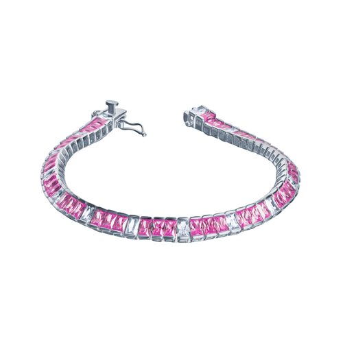 Браслет с фианитами из серебра 925 пробы