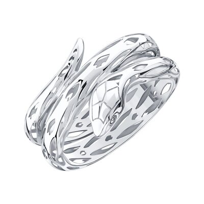 Кольцо "Змея" из белого золота 585 пробы