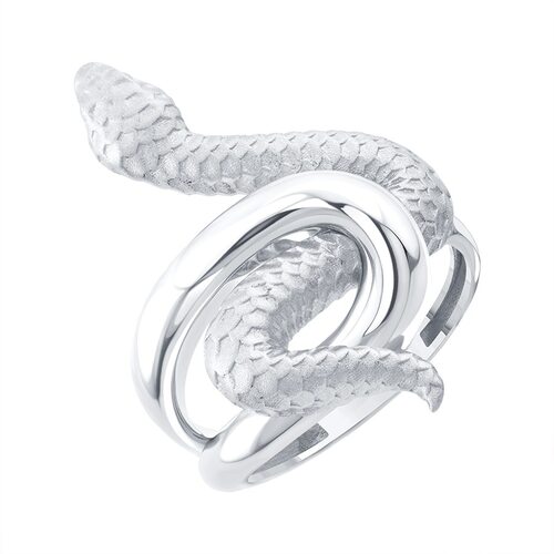 Кольцо "Змея" из белого золота 585 пробы