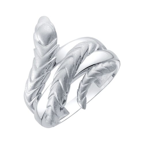 Кольцо "Змея" из белого золота 585 пробы