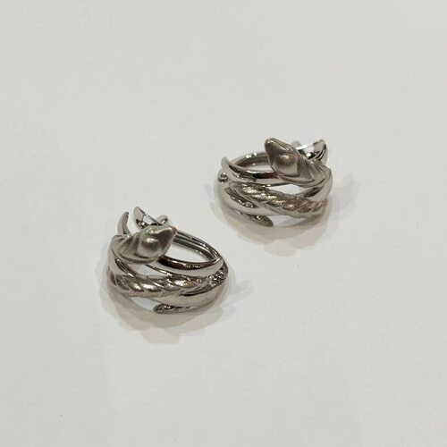 Серьги "Змеи" из белого золота 585 пробы
