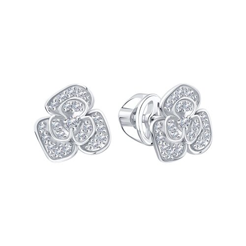 Пуссеты с бриллиантами из золота 585 пробы