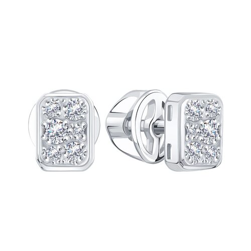 Серьги с бриллиантами из белого золота 585 пробы