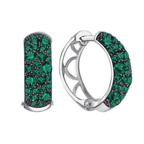 Серьги с изумрудами из золота 585 пробы