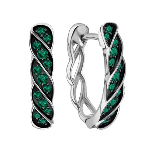 Серьги с изумрудами из золота 585 пробы