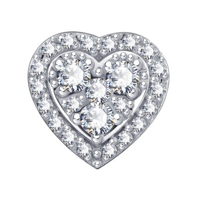 Подвеска "Сердце" с бриллиантами из белого золота 585 пробы