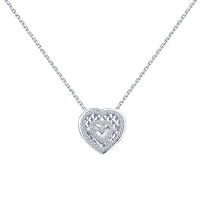 Колье "Сердце" с бриллиантами из белого золота 585 пробы