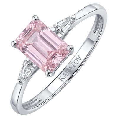 Кольцо с фианитами из белого золота 585 пробы