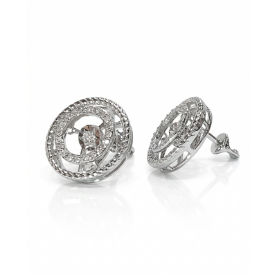 Серьги с бриллиантами из белого золота 585 пробы
