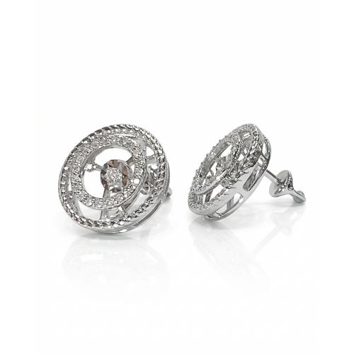 Серьги с бриллиантами из белого золота 585 пробы